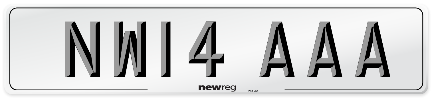 NW14 AAA Number Plate from New Reg